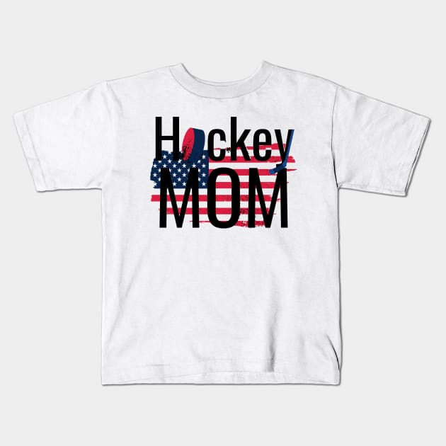 American Hockey Mom Kids T-Shirt by M Dee Signs